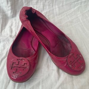 Tory Burch Reva Hot Pink Flats Sz 7.5/8